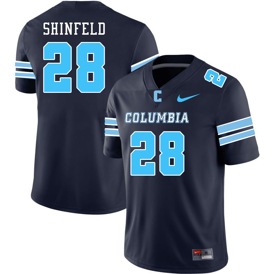 Men-Youth #28 Aidan Shinfeld Columbia Lions 2023 College Football Jerseys Stitched Sale-Navy